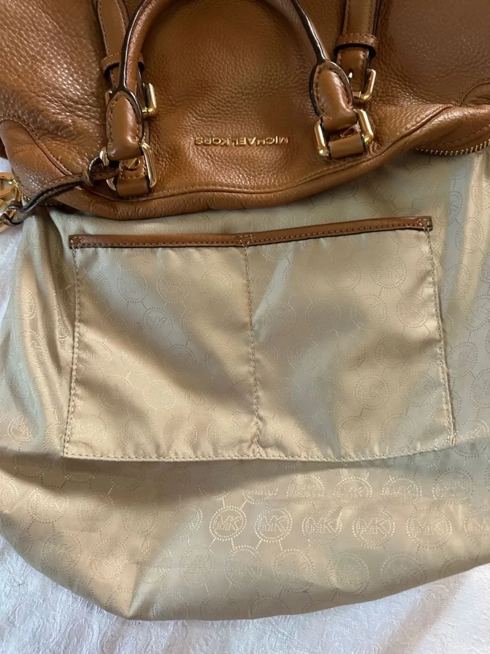MICHAEL KORS Bedford Satchel Bag Crossbody Bowler Brown